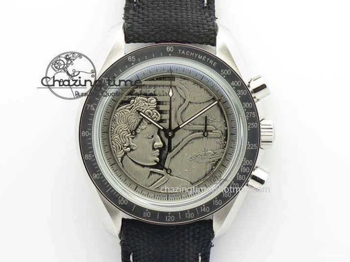 0701 Speedmaster JHF SS ‘Work on the Moon’ Gray Dial On Black Nylon Strap WaterResistant 8207
